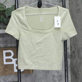 A New Day Slim Fit Seamless Short-Sleeve Square-Neck Baby T-Shirt Light Green M