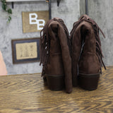 Universal Thread Patsy Tall Fringe Western Boots Cowgirl Chocolate Brown 8M