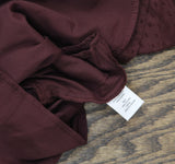 Crystal Doll Sweetheart-Neck Puffed Sleeve Fit Flare Dress Merlot Red 2XS