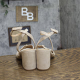 A New Day Accent Crisscross Strappy Block Heel Sandals Light Taupe Brown 9.5M