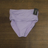 Kate Spade Womens Swim High Waist Shirred Bikini Bottom Frosted Violet Purple M