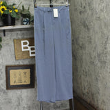 A New Day Womens High-Rise Satin Side Striped Straight Trousers Sterling Blue 4