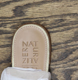 Naturalizer Niche Slide Sandal Metallic Leather Studded Champagne Brown 8M