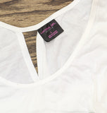 Material Girl Juniors Active Graphic Twist-Back Tank Top White L