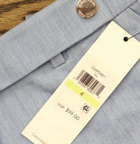 Calvin Klein Womens Faux-Denim Mid Rise Wide-Leg Pants Light Indigo Blue 4
