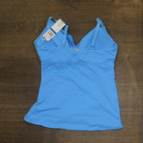 Anne Cole Twist Front Underwire Tankini Swim Top Arctic Blue 38DD / 40D