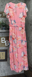 City Chic Trendy Plus Size Summer Floral V-Neck Belted Jumpsuit Pink Multi 20W