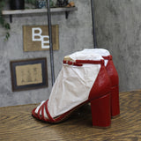 Naturalizer Womens Textured Faux Leather Heidi Block Heels Heartflame Red 8W