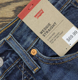 Levi's Wedgie Straight Jeans Button Fly High Rise Indigo Here We Go Blue 24x28