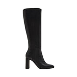 Madden Girl Womens Faux Leather Knee High Block Heel Wise Boot Black Paris 6M
