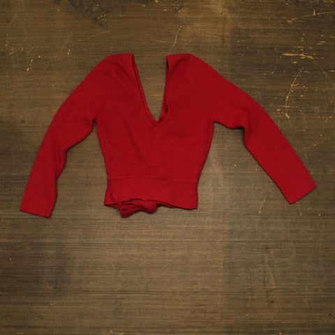 Express Womens Cropped Knit Tie Back Top Red S