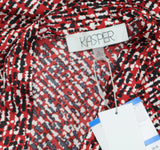 Kasper Womens Satin Printed Tie-Neck Blouse 10919993 Fire Red Multi XL