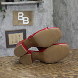 A New Day Womens Square Toe Mary Jane Memory Foam Insole Block Heels Red 6M