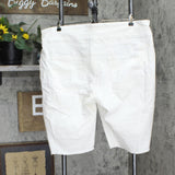DG2 by Diane Gilman Womens Plus Size Denim Bermuda Shorts White 2X
