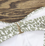 Michael Michael Kors Cheetah Print U-Neck Bralette Bikini Top Safari Green S