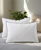 Unikome Diamond Quilted Feather and Down Gusseted 2-Pack Pillows White Standard