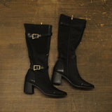 Journee Collection Womens Buckle Knee High Gaibree Boots Black 8.5M