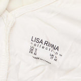 Lisa Rinna Collection V-Neck Top with Chiffon Back Detail Ivory Off White S