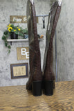 A New Day Womens Cairo Boots Faux Crocodile Block Heel 94568713 Croc Brown 8M