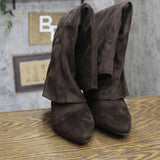 A New Day Tambra Faux Suede Buckle Tall Boots 95143239 Chocolate Brown 7.5M