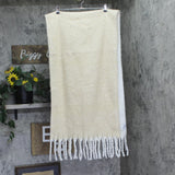 Steve Madden Fringe Two-Tone Oversized Rectangle Scarf SMA-5126 Brown / White