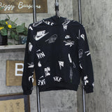 Nike Kids All-Over Print Club Logo Hoodie HJ2682 Black / White L