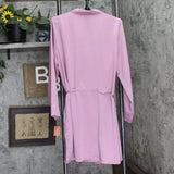 State of Day Womens Silk Touch Self-Tie Robe 100180215MS Mauve Orchid Purple L