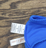 Salt + Cove Rib Scrunch Scoop-Neck Bralette Bikini Top Cosmic Cobalt Blue L