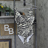 Lauren Ralph Lauren Over-The-Shoulder One-Piece Swimsuit Zebra Black Multi 8