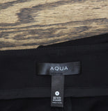 Aqua Pleated Ponte Flare Pants AQ-PA4289 Black S