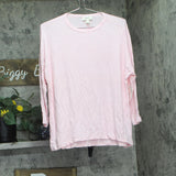 Style & Co. Oversized Long Sleeve Crewneck T-Shirt 100135065PT Fiji Pink PS