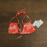 Roxy Double Strap Triangle Bikini Top 434002092 Red Orange Palm M