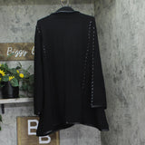 Patricia Nash Leather-Trimmed Open-Sleeve Cape with Filigree Clasp KN11504 Black