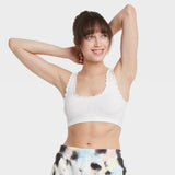 Colsie Women's Lettuce Edge Seamless Bralette Unlined Bra 82005785