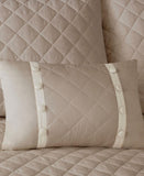 Madison Park Breanna Quilted 4-Pc. Bedspread Set Diamond Khaki Brown Queen