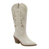 Universal Thread Tiana Western Laser Cutout Faux Leather Boots 94836305 White 8M