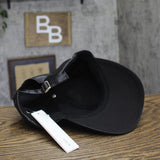 Aqua Vegan Leather Baseball Cap with Adjustable Buckle HT24944 Black