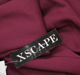 XSCAPE Womens Pleated Ruffled Gown 4452X Wine Red 6
