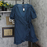 City Chic Womens Trendy Plus Ruffle Dreams Dress Alpine Green 18W