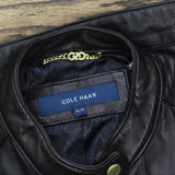 Cole Haan Women's Racer Jacket With Quilted Panels 356M2185 Black XL