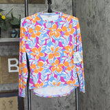 Roxy Womens Long Sleeve Rashguard Shirt Top 434003087 Multi Floral Blue XS