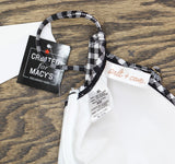 Salt + Cove Juniors Plaid Underwire Bikini Top SC251006GT Black / White Print XL