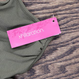 Xhilaration Juniors' Cinch Side Ribbed Texture One Piece Swimsuit Olive Green XL