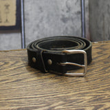 Mens Authentic Amish Leather Waist Belt Black 50