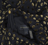 Donna Karan Womens Burnout Velvet Sleeveless Midi Dress Black / Gold Multi 4