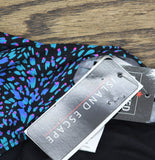 Island Escape Womens Magnolia Underwire Swim Dress One Piece Black Blue Multi 16