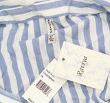 Raviya Womens Plus Size Striped Tunic Shirt Swim Cover-Up Blue / White 1X