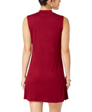 Trixxi Juniors Mock-Turtleneck A-Line Dress Red M