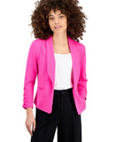 Bar III Womens Petite 3/4-Sleeve Shawl-Collar Blazer Jacket Pinkadelic Pink PS