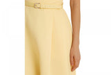 Lauren Ralph Lauren Pleated Belted Midi Party Fit + Flare Dress Yellow  Bloom 12